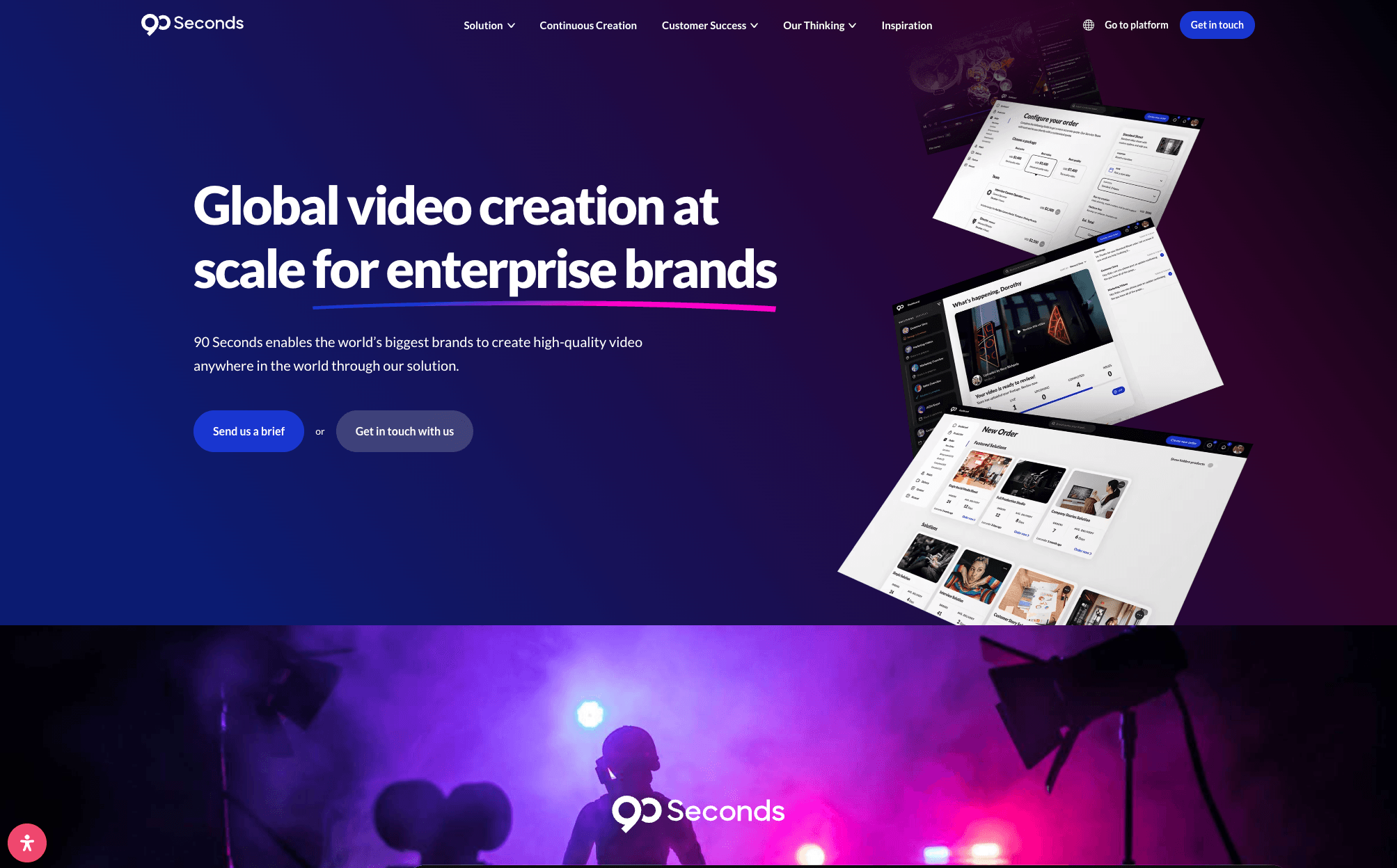 The previous 90 Seconds website.
