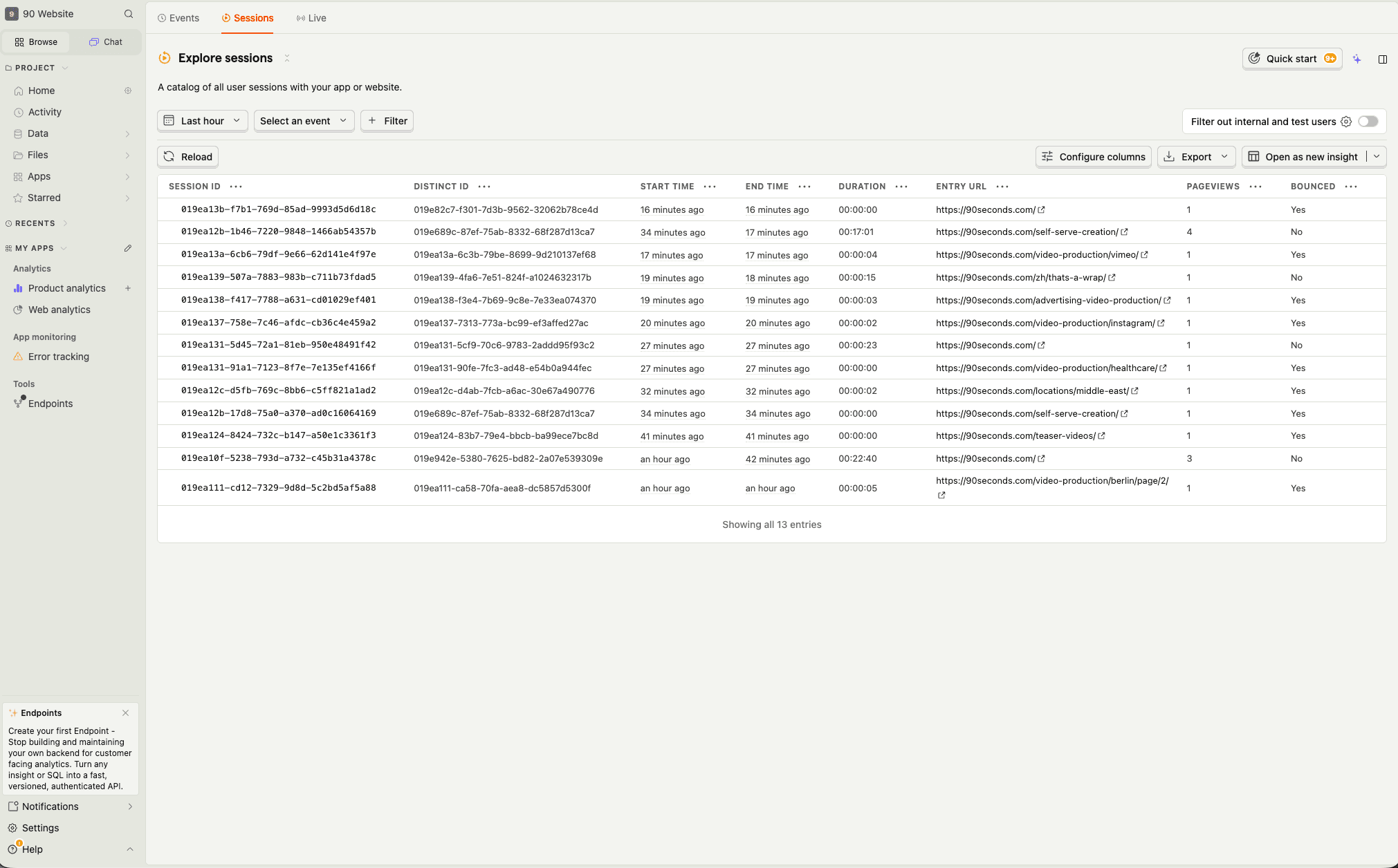 PostHog analytics with identified contacts.