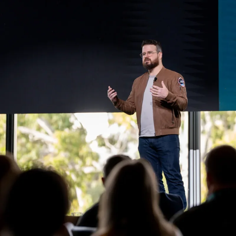 Keynote speaker on the main stage at Digital Adelaide.